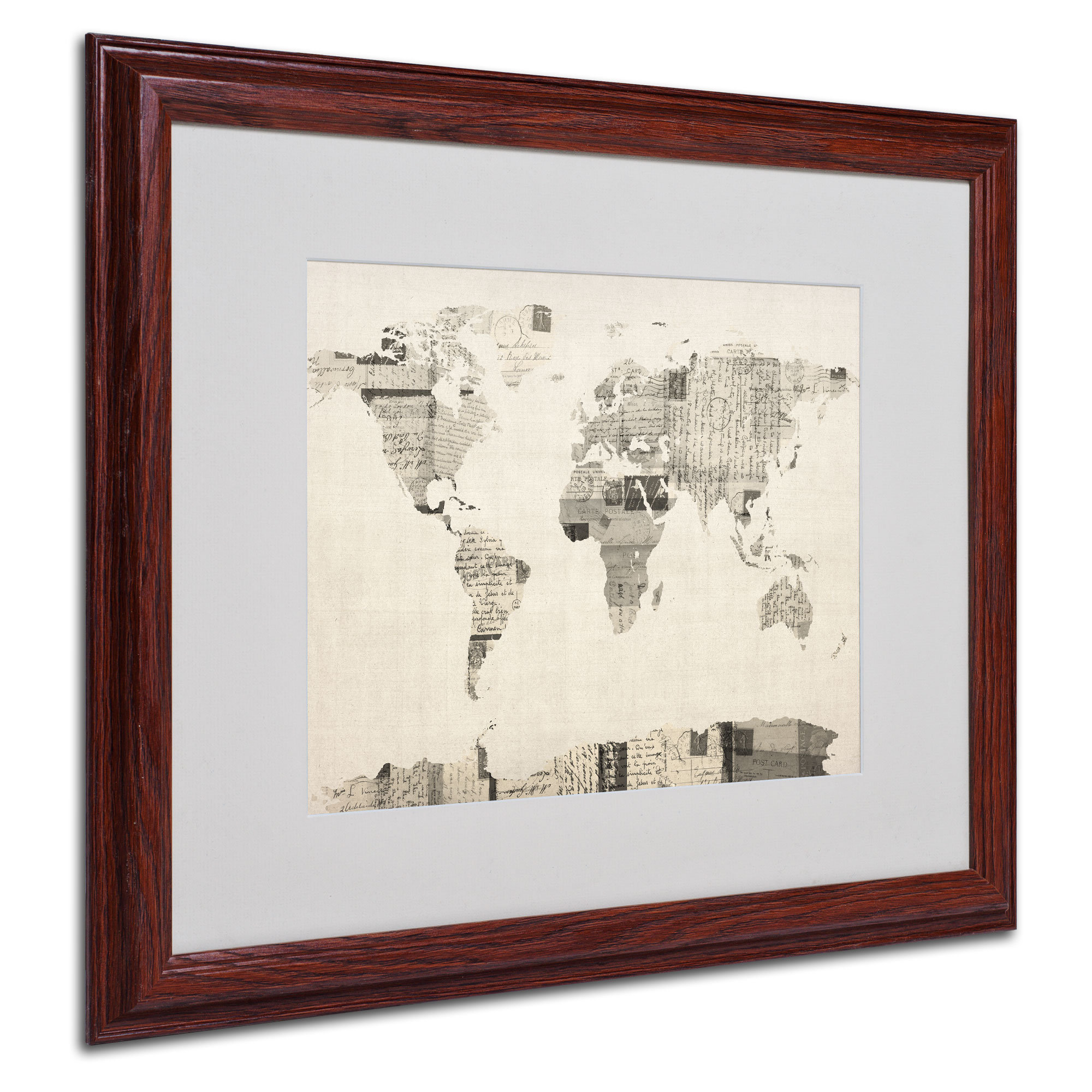 Trademark Global Vintage Postcard World Map By Michael