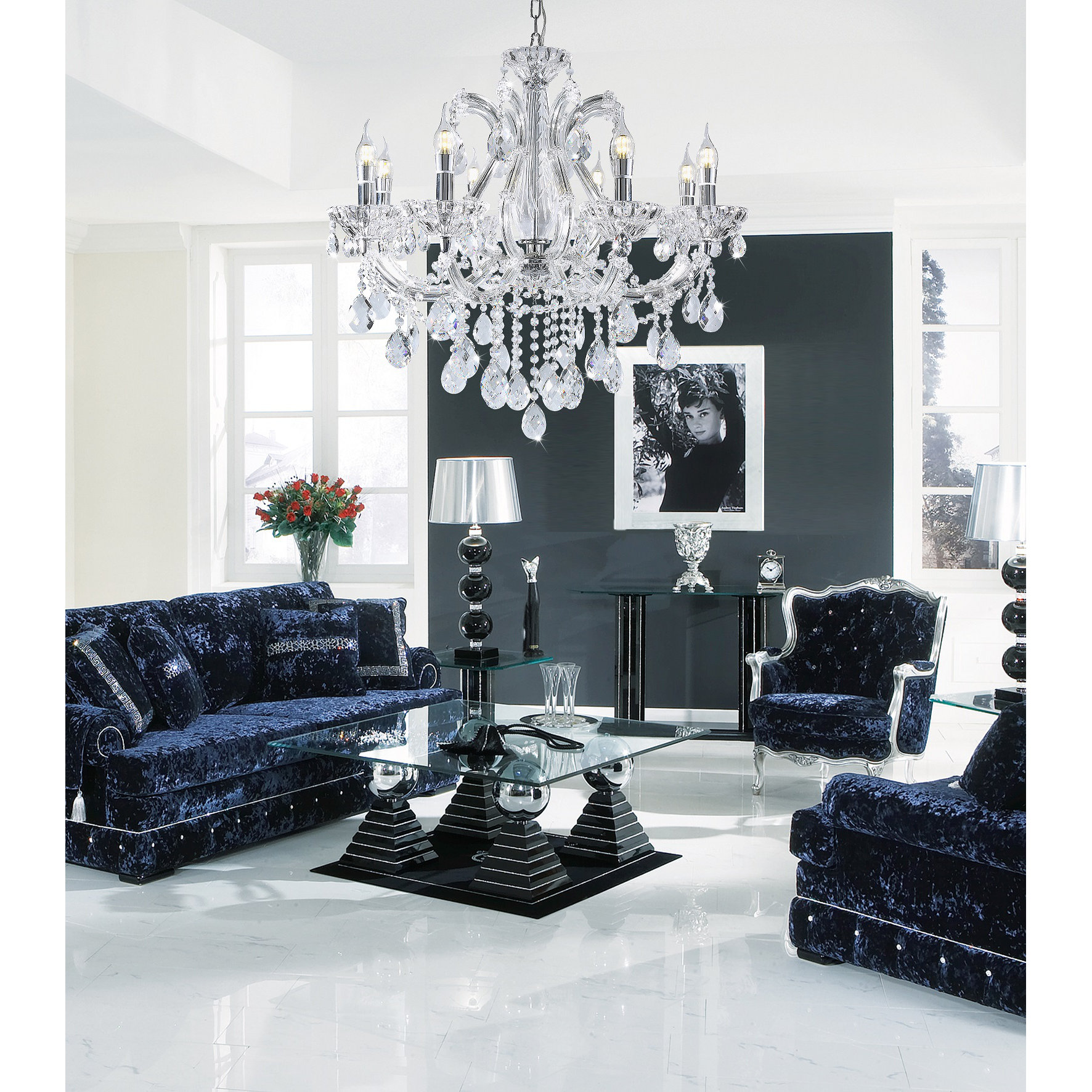 ok lighting ok 5803h marseille 8 light crystal chandelier