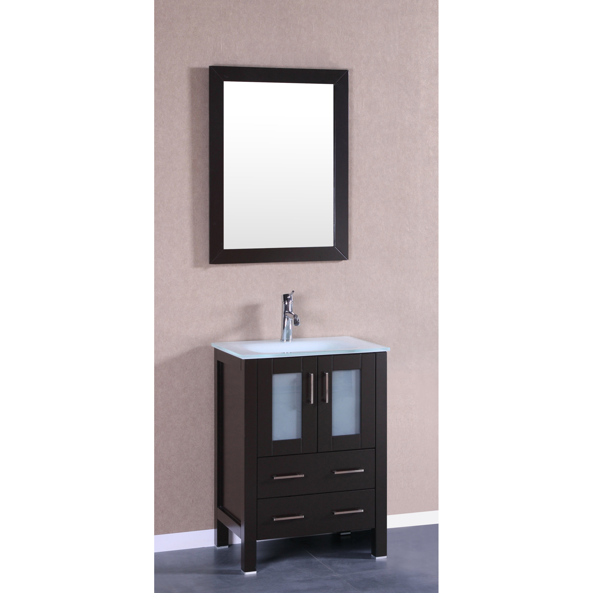 Ebern Designs Nevitt 24 Single Vanity Set With Mirror Base Finish Ebern Designs Nevitt 24 Single Vanity Set With Mirror Base Finish Espresso