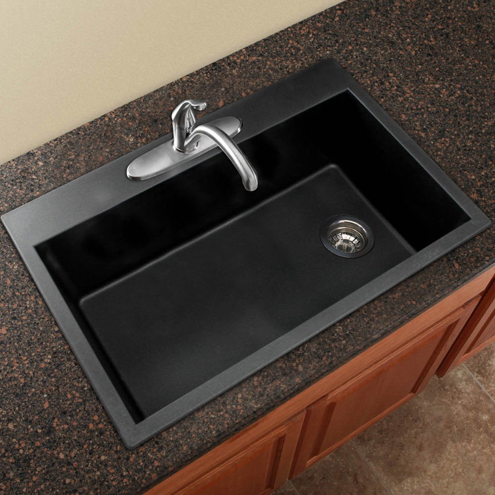 Black Porcelain Kitchen Sinks Transolid Rtss3322 09 Radius 22 In W X 33 L Granite Super