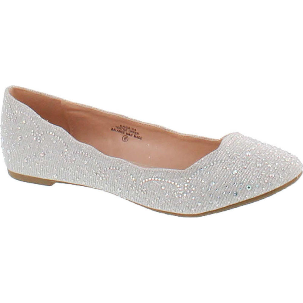 De Blossom Footwear Women's Baba-54 Sparkly Crystal Rhinestone Ballet Flats