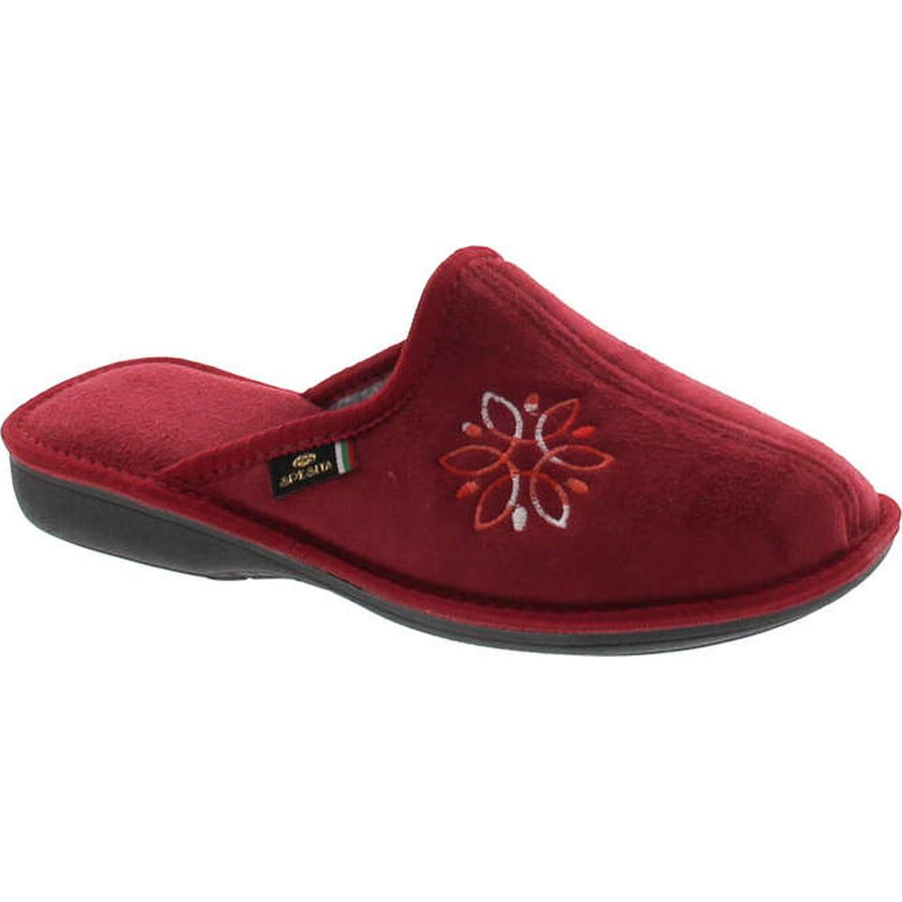 Sc Home Collection Womens 12417 Plush Embroidered Cozy House Slippers Made In Europe