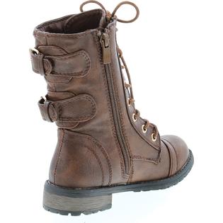 LINK Link Girls Mango-79 Kids Combat Lace Up Quilted Dual Buckle