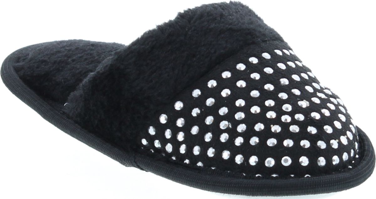 Static Footwear Girls Bling Fluffy Slip On Warm House Slippers