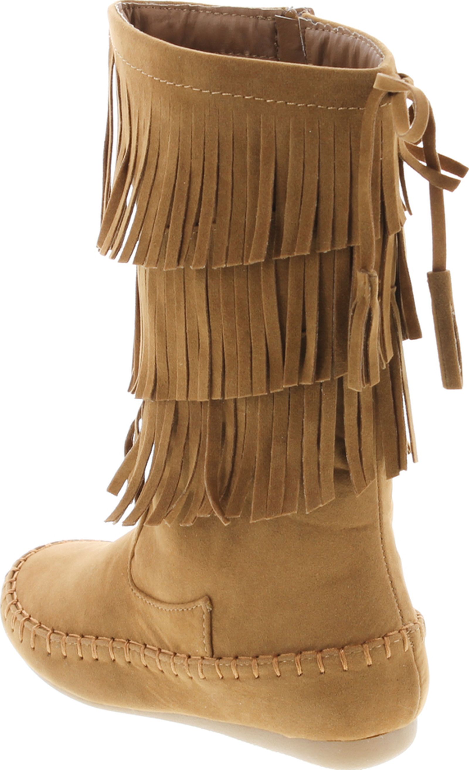Link Candice-16K Girls Mid Calf 3 Layer Fringe Boots