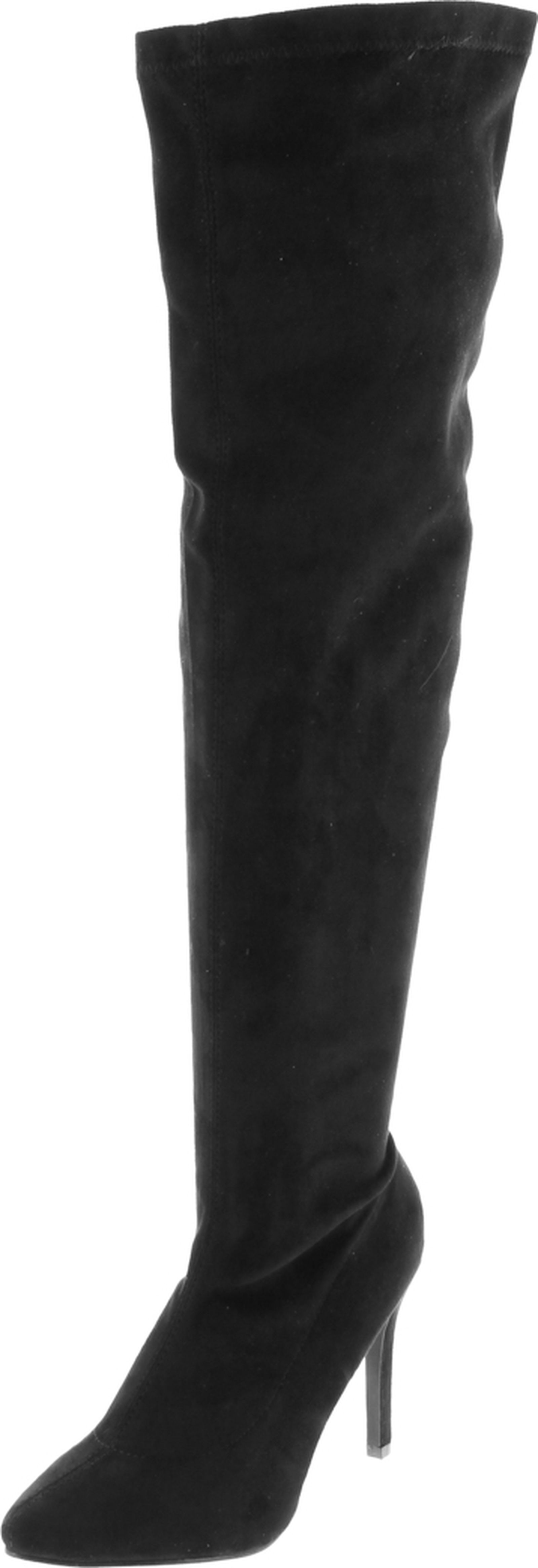 Breckelle's Breckelles Beverly-15 Women Faux Suede Pointy Toe Stiletto Heel Thigh High Boot