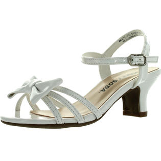 Soda Girls Girly 2 Metallic Glitter Open Toe Bow Slingback Small Block Heel Sandals Soda Girls Girly 2 Metallic Glitter Open Toe Bow Slingback Small Block Heel Sandals