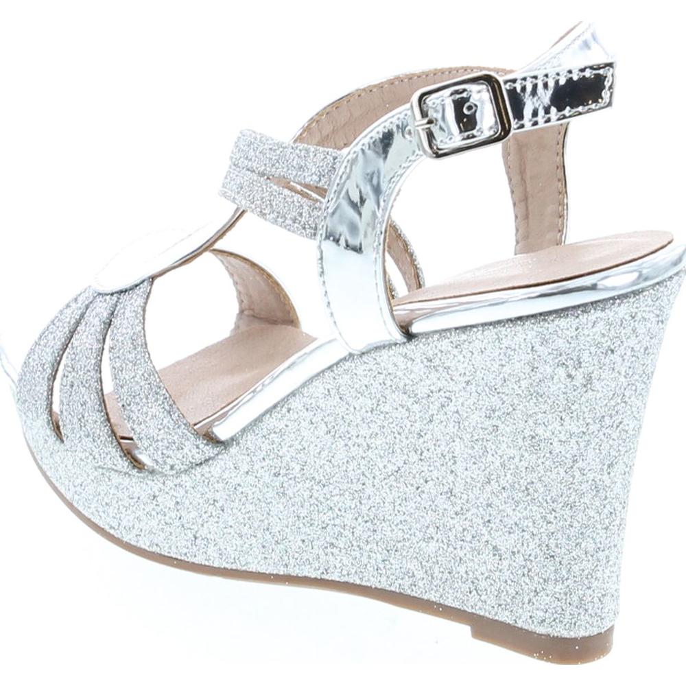 Forever Happy-09 Women's Glitter Strappy Wrapped Wedge Heel Platform Sandals