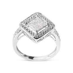 Haus of Brilliance Sterling Silver 1/4ct TDW Princess-Cut Diamond Ring (I-J,I2-I3)