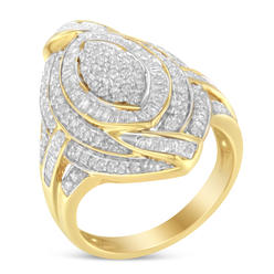 Haus of Brilliance Yellow Plated Sterling Silver 1 1/5ct. TDW Diamond Cocktail Ring (I-J, I2-I3)
