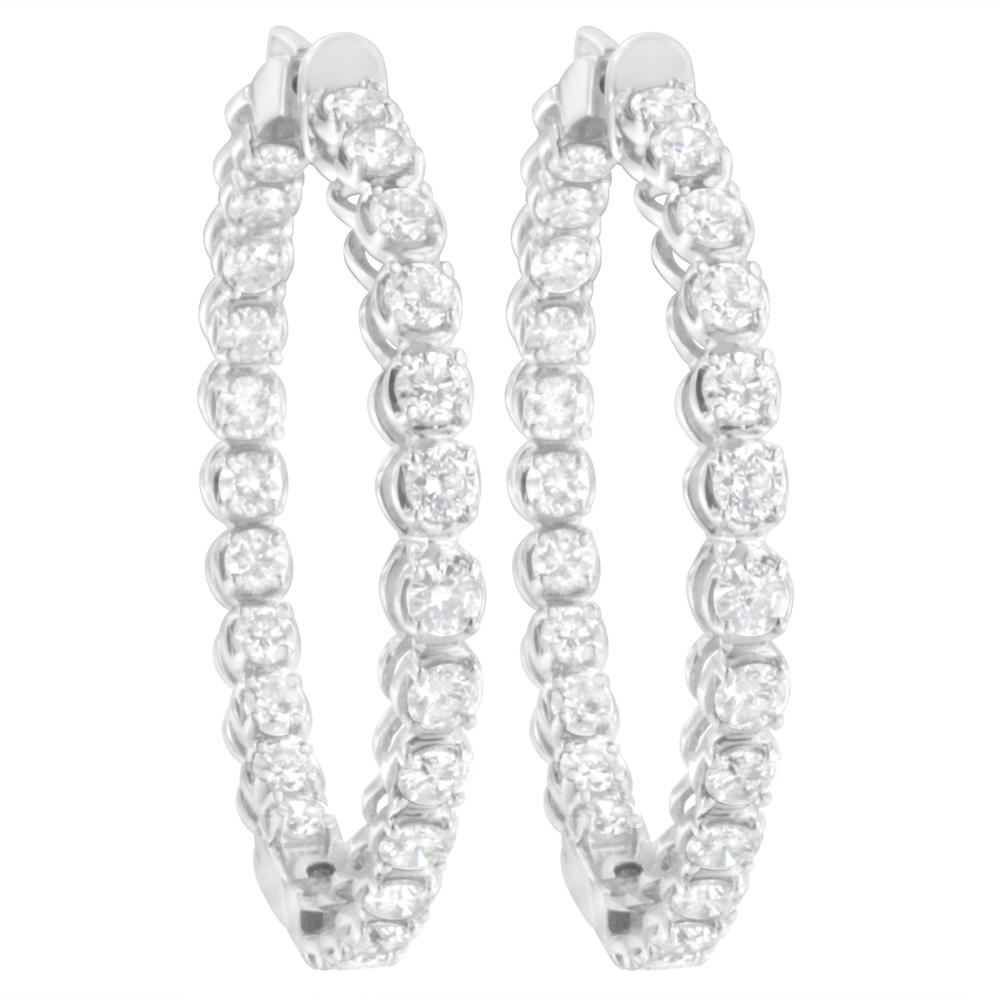 Haus of Brilliance Sterling Silver 7ct TDW Diamond Inside-Out Hoop Earring (I-J, I1-I2)