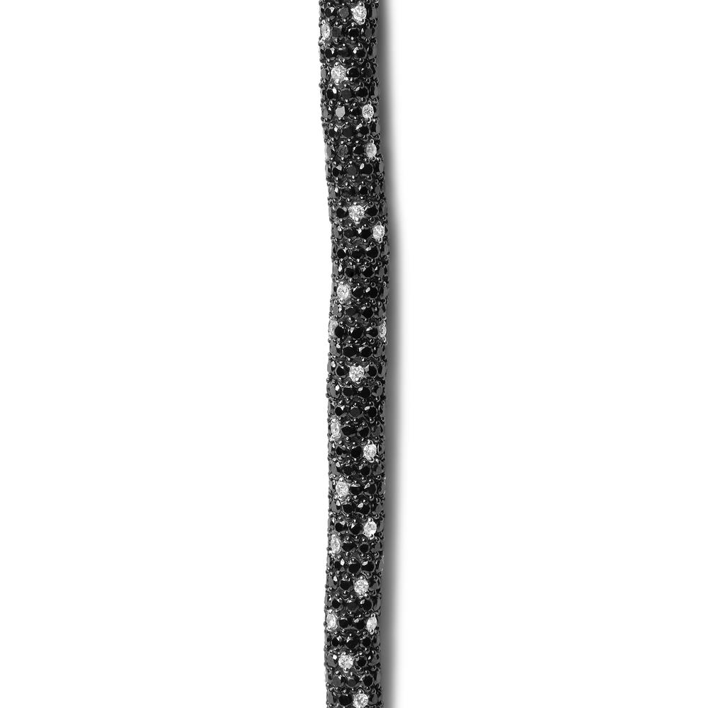 Haus of Brilliance 18K White Gold 20.0 Cttw Black and White Pave Set Diamond Eternity Snake Skin Style Tennis Bracelet  - Size 7"