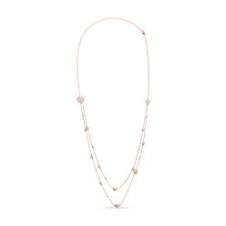 Haus of Brilliance 18K Rose Gold 1/2 Cttw Diamond and Freshwater Pearl Double Strand Station Necklace - Adjustable up to 16" to 20"