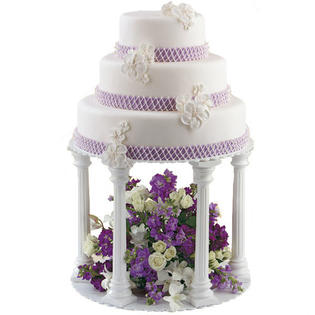 Wilton 8 pc Roman Column and Plate Set Cake Stand 2 Plates 6 Columns Wilton 8 pc Roman Column and Plate Set Cake Stand 2 Plates 6 Columns