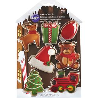 Wilton Metal Christmas Santa S Workshop 7 Pc Cookie Cutter Set