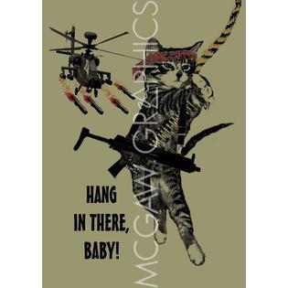 Bruce Mcgaw Hang In There Rambo Cat By Jason Laurits 12 X 8 5 Art Print Poster