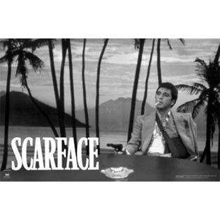 Scorpio Posters Scarface Palm Trees Black And White By