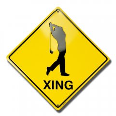 Dixie Seal and Stamp Golfer Xing Metal Parking Sign