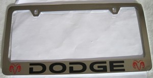 Chroma Graphics Dodge Solid Brass License Plate Frame