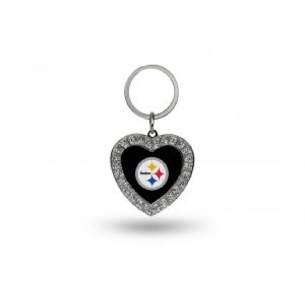 Rico Pittsburgh Steelers Bling Rhinestone Heart Keychain