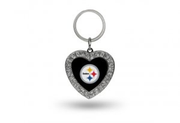 Rico Pittsburgh Steelers Bling Rhinestone Heart Keychain