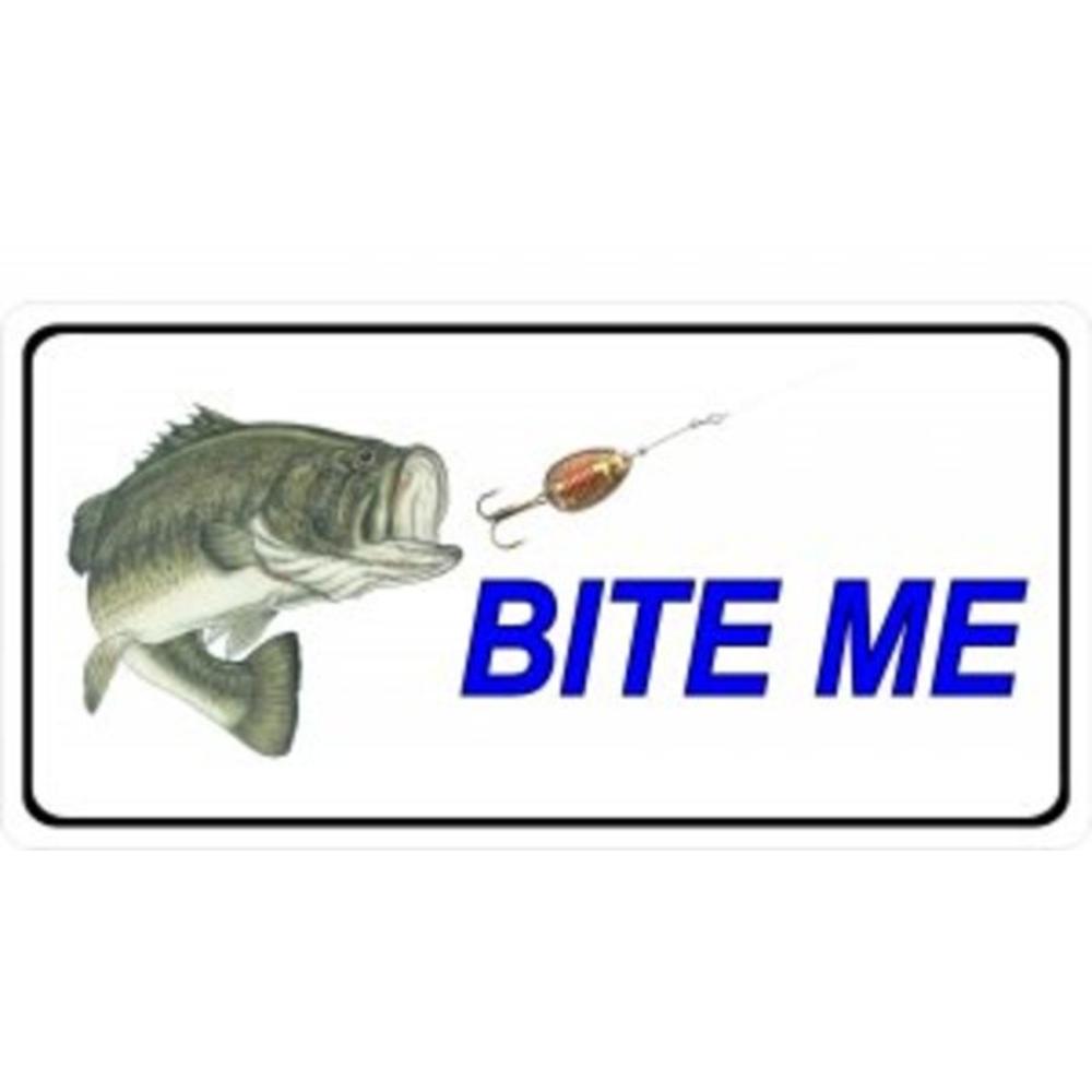 License Plates Online Bite Me Bass Fish And Lure Photo License Plate