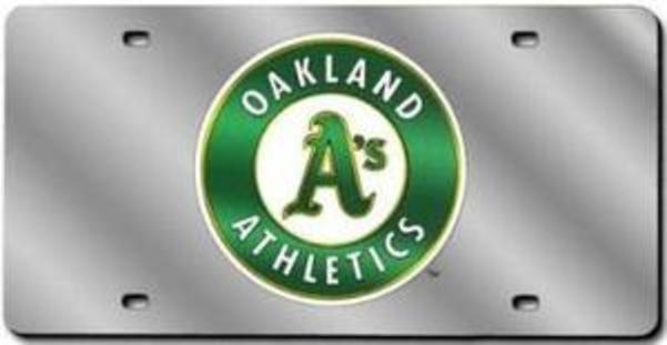 Rico Lasers Oakland Athletics Silver Laser License Plate