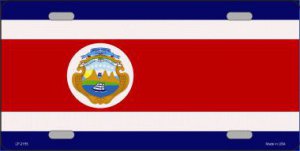 Smart Blonde Costa Rica Flag Metal License Plate