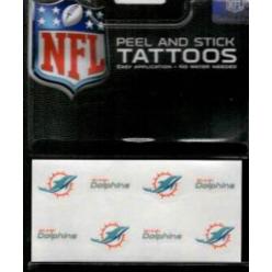 Rico Miami Dolphins 8-PC Peel And Stick Tattoo Set