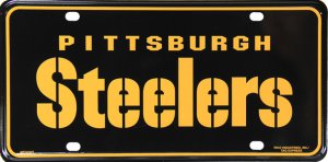 Rico Pittsburgh Steelers Black Metal License Plate