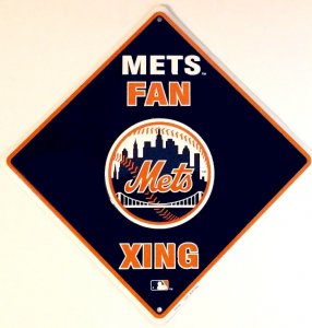 Dixie Seal and Stamp New York Mets Xing Metal Parking Sign