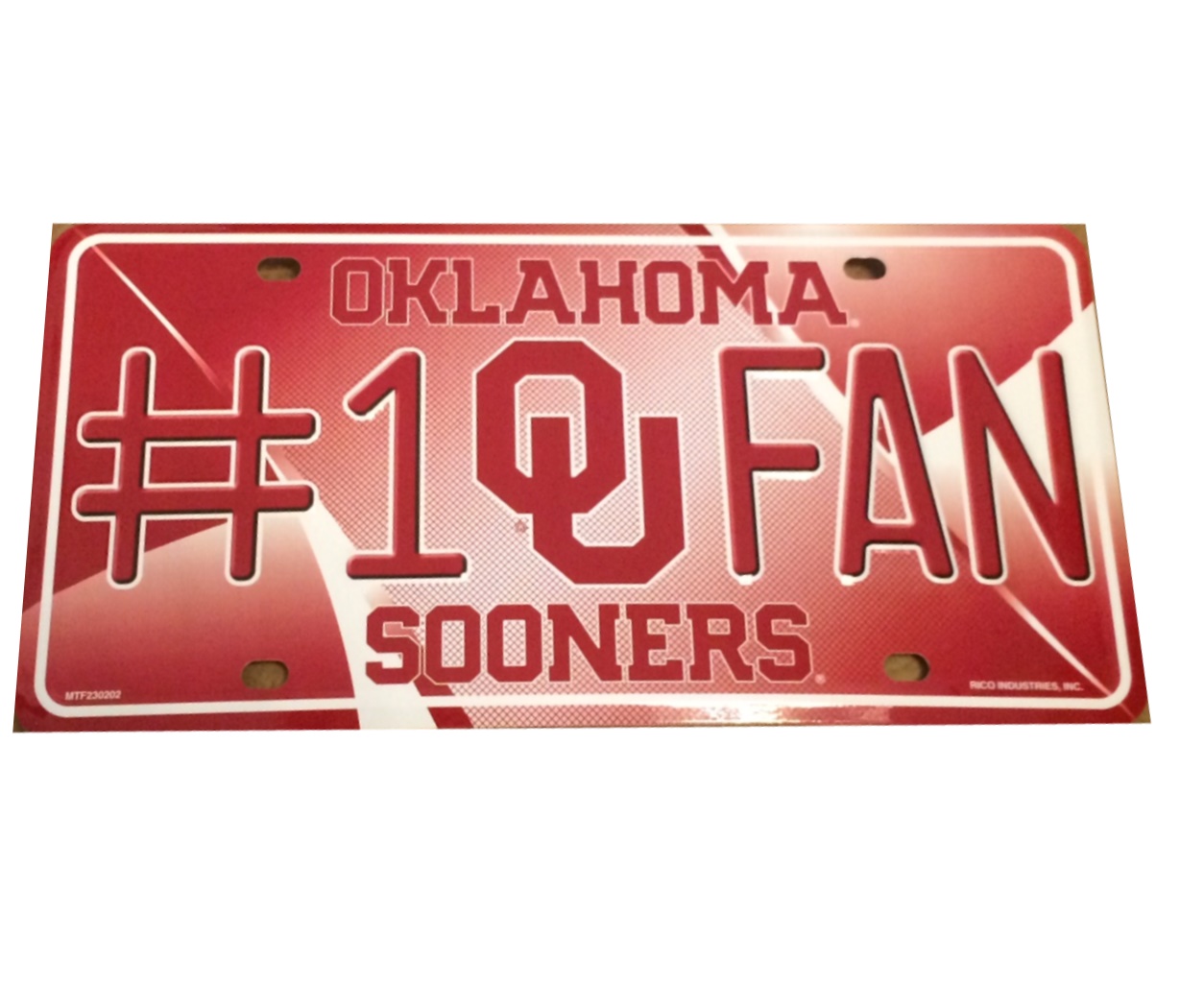 Rico Oklahoma Sooners #1 Fan License Plate