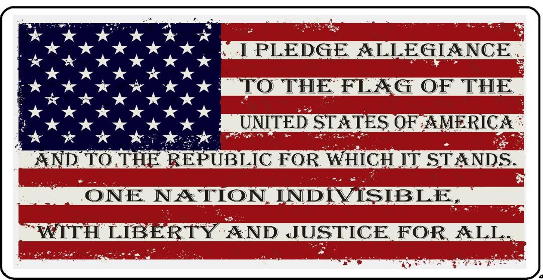 License Plates Online I Pledge Allegiance On American Flag Photo License Plate