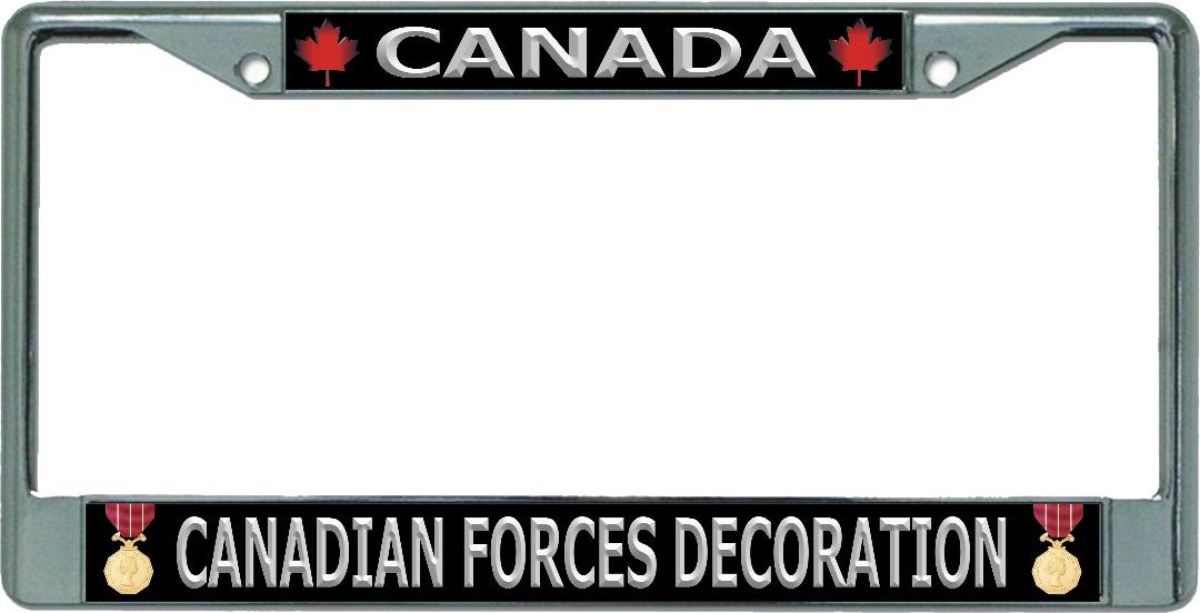 License Plates Online Canada Canadian Forces Decoration Chrome License Plate Frame