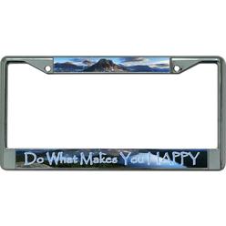 License Plates Online Do What Makes You Happy Chrome License Plate Frame