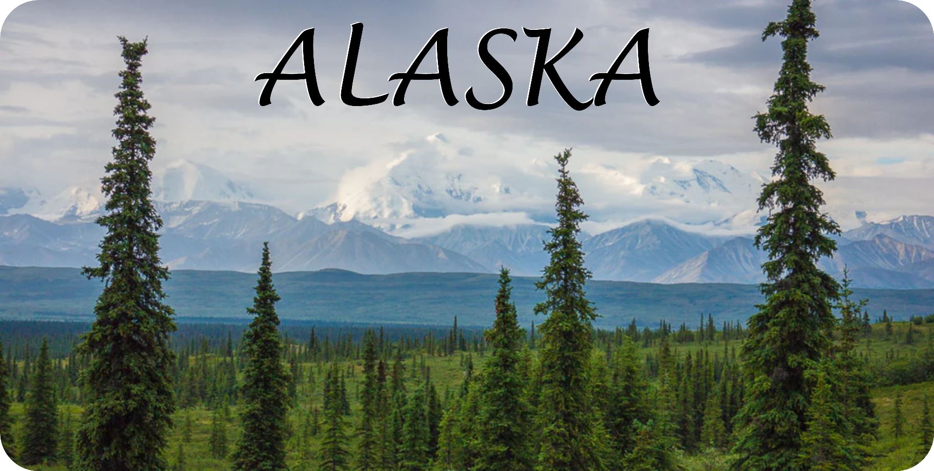 License Plates Online Alaska Mountain Scene Photo License Plate