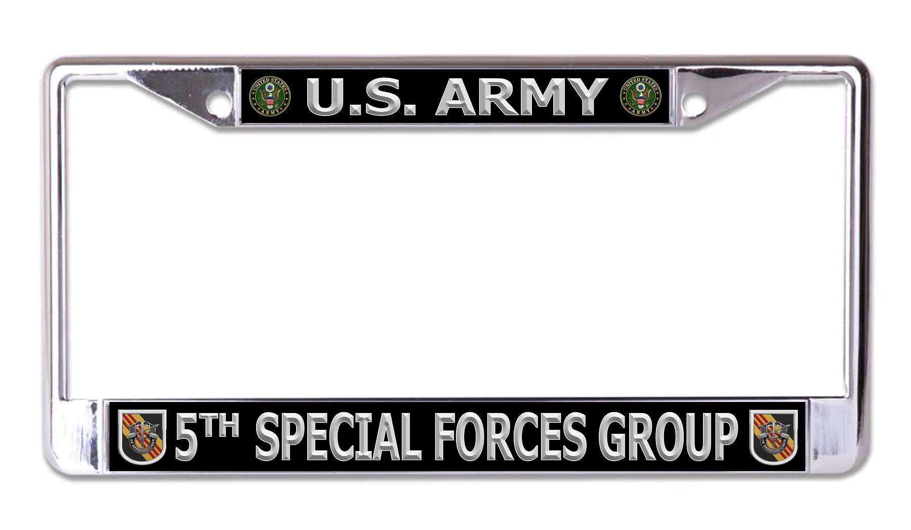 License Plates Online U.S. Army 5th Special Forces Group Chrome License Plate Frame