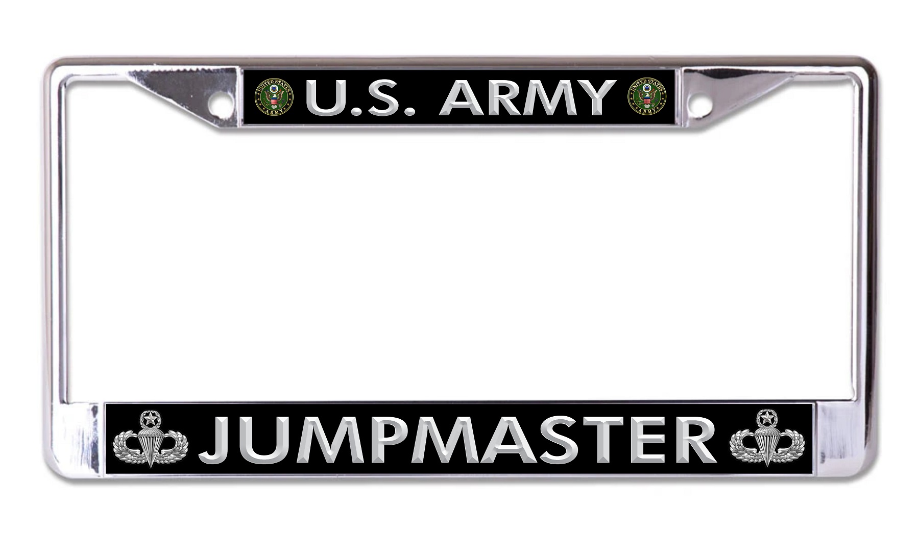License Plates Online U.S. Army Jumpmaster Chrome License Plate Frame