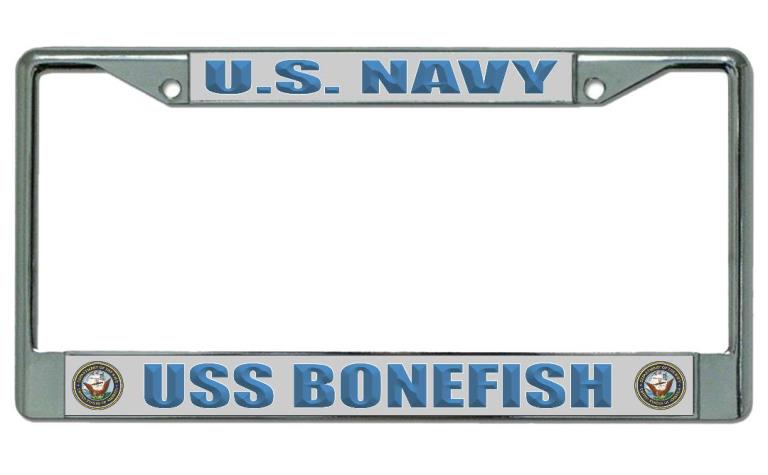 License Plates Online U.S. Navy USS Bonefish Chrome License Plate Frame
