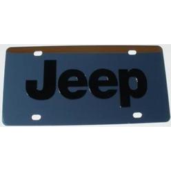 Sports Addicts Jeep Black Logo Stainless Steel License Plate