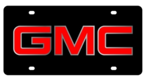Sports Addicts GMC Logo Black Laser Cut License Plate