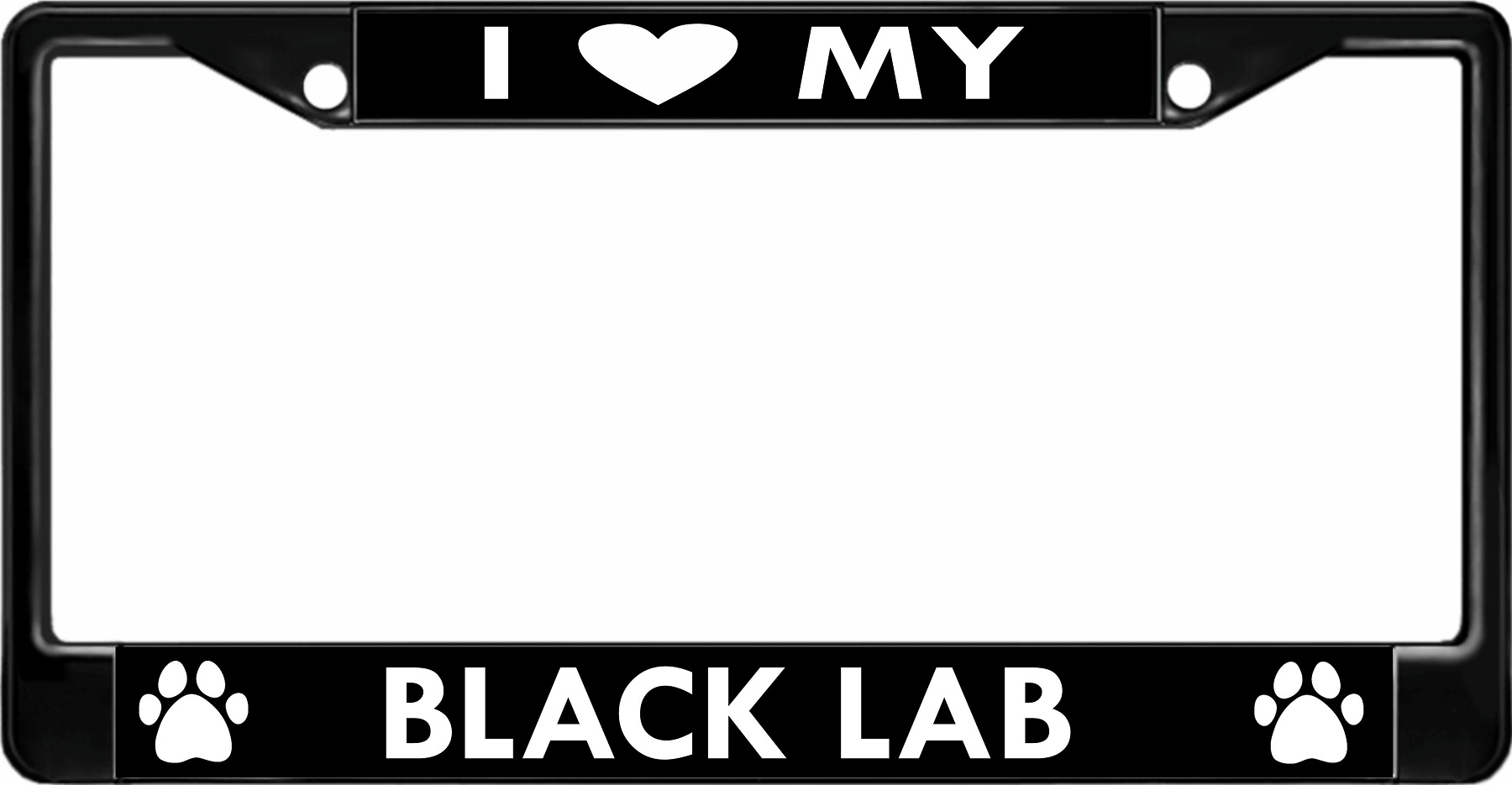 License Plates Online I Love My Black Lab Black License Plate Frame