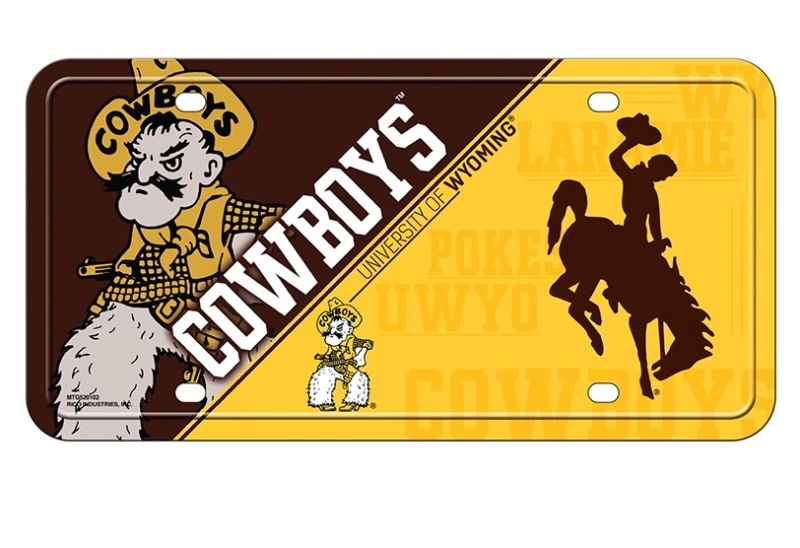 Rico Wyoming Cowboys Metal License Plate