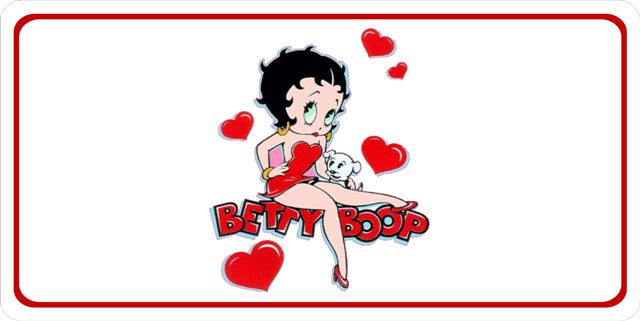 License Plates Online Betty Boop On White Photo License Plate
