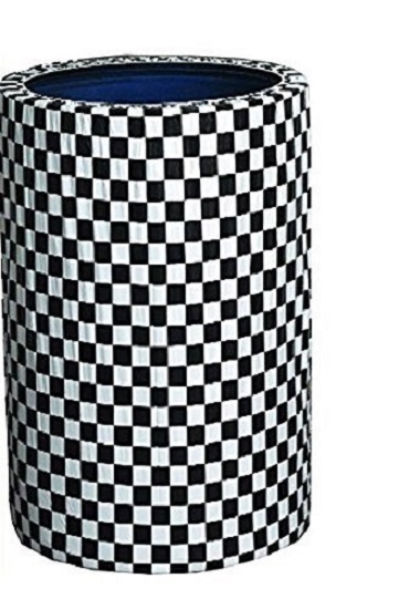 Solo 2 Black & White Checker Kwik-Covers 55 Gallon Custom Fit Garbage Trash Can Cover