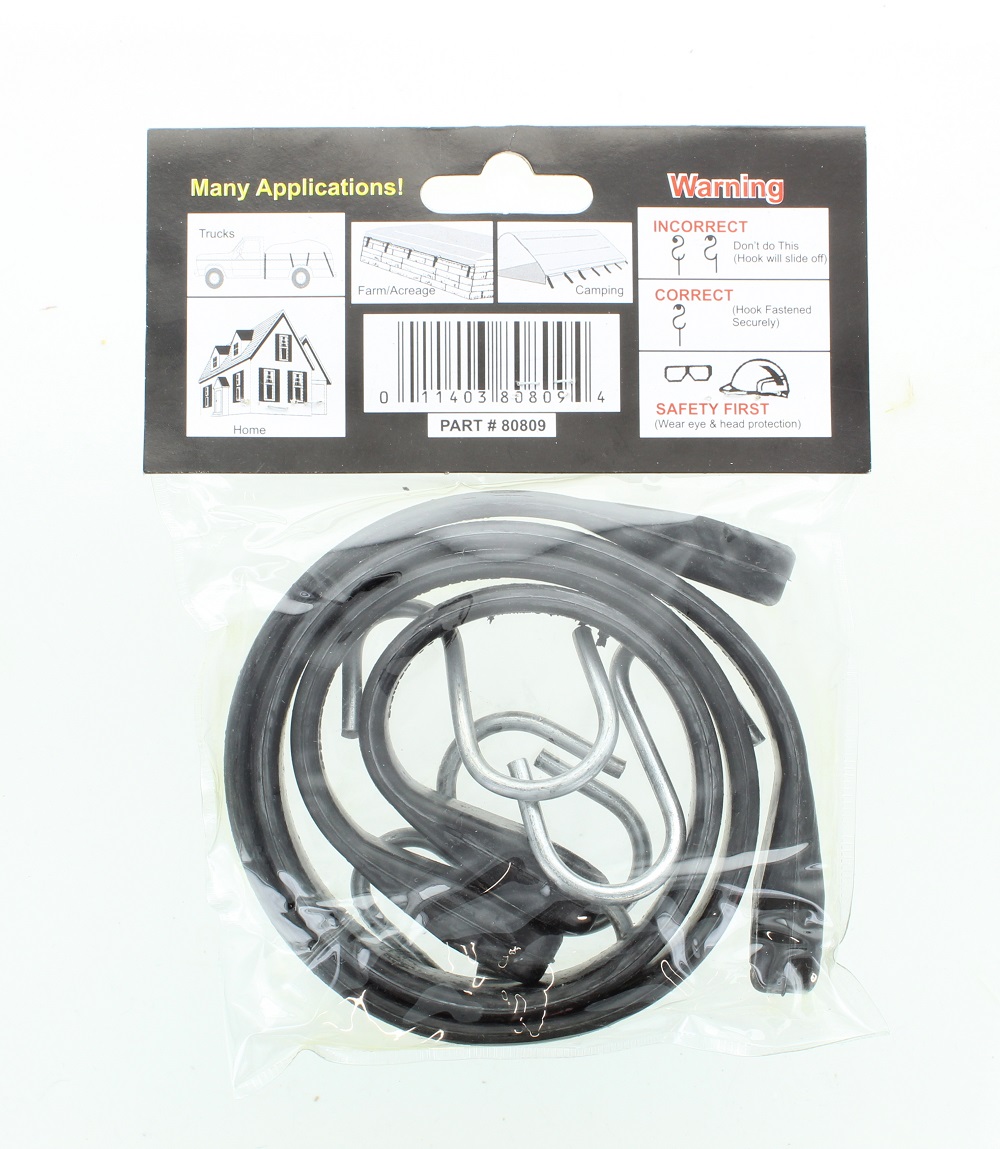 Jb Rubber Bungee Cords 21 With S Hooks Multiple Use Tiedown Tarp Straps Lot Of 10