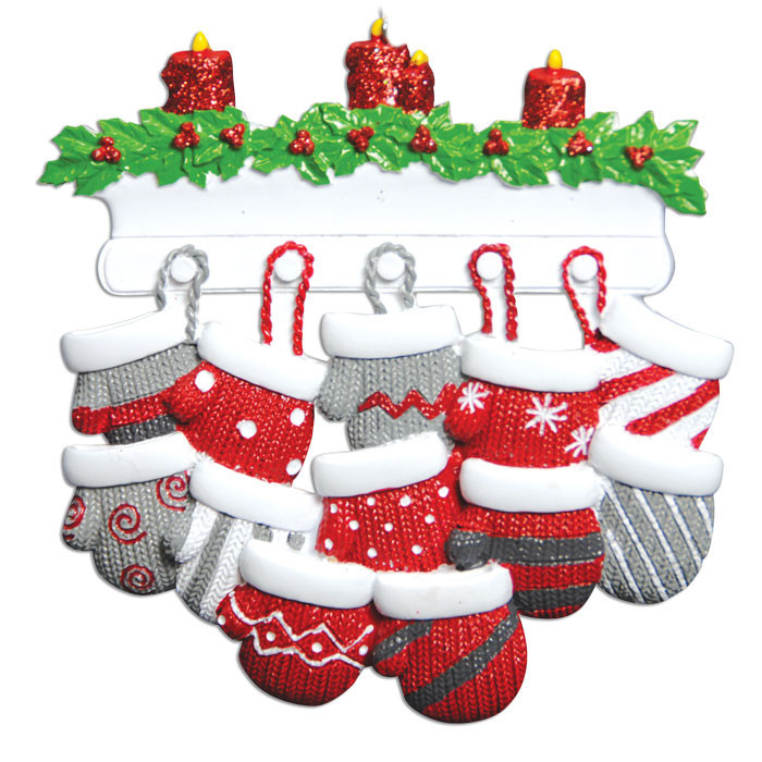 polar x mitten family of 12 personalized christmas ornament do it