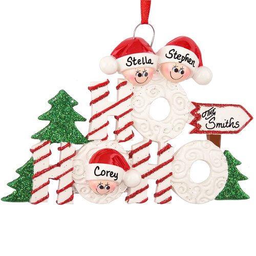 rudolph and me ho ho ho family 3 personalized christmas ornament do