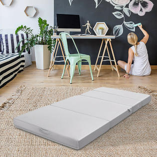 Gymax 4 Twin XL Size Foam Folding Mattress Sofa Bed Guests Floor Mat