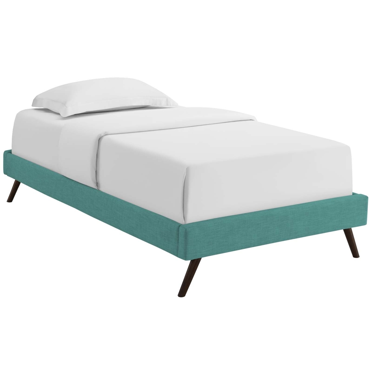 Modway Furniture Loryn Twin Fabric Bed, Teal Twin Bed Frame